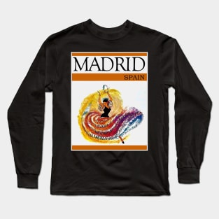 Madrid Spain Vintage Travel Advertising Print Long Sleeve T-Shirt